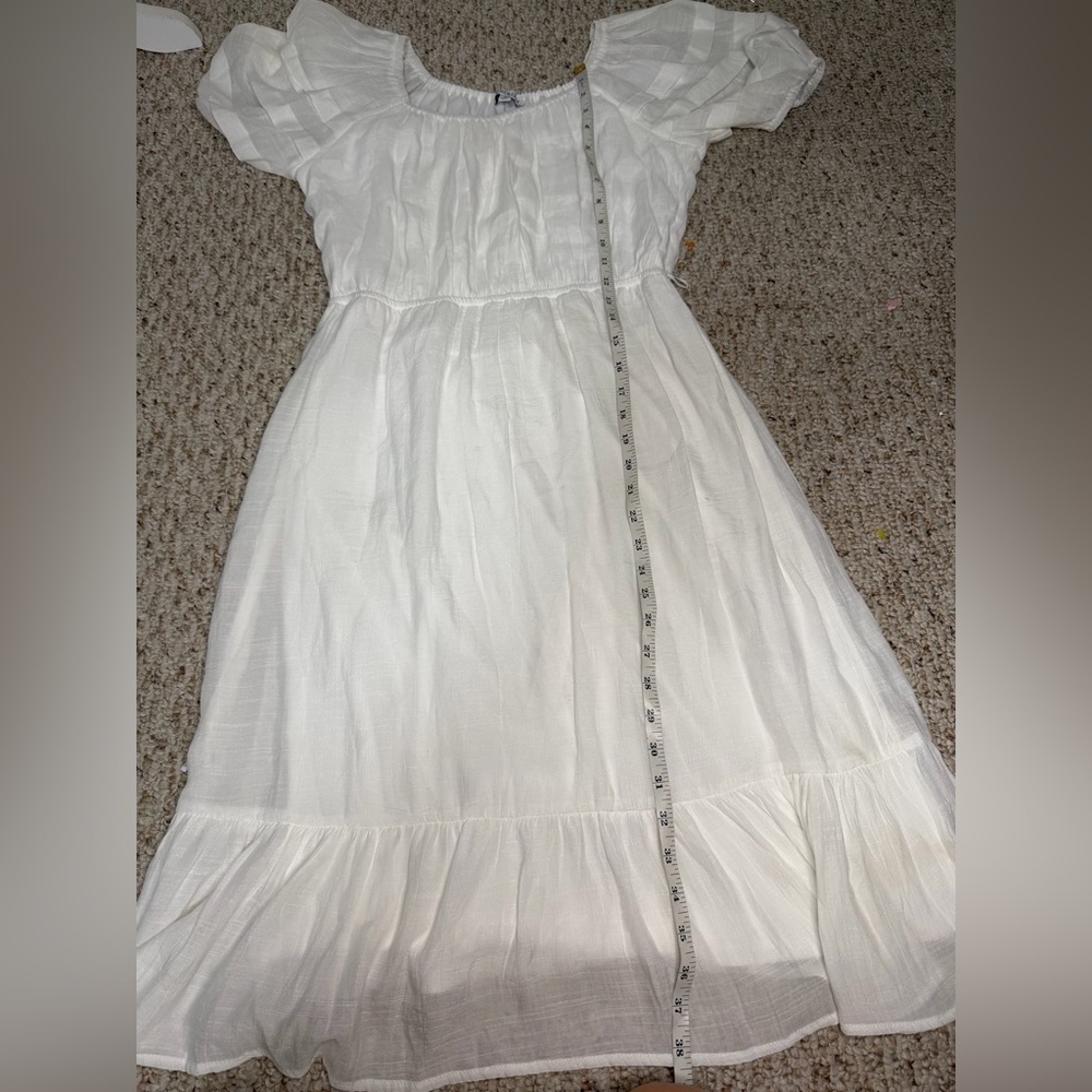 Luxology Pleated Sleeve Belted Midi Dress size S - Picture 5 of 8
